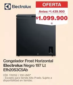 Electrolux - Congelador Frost Horizontal Negro 197 Lt Efh20S3C5Ab