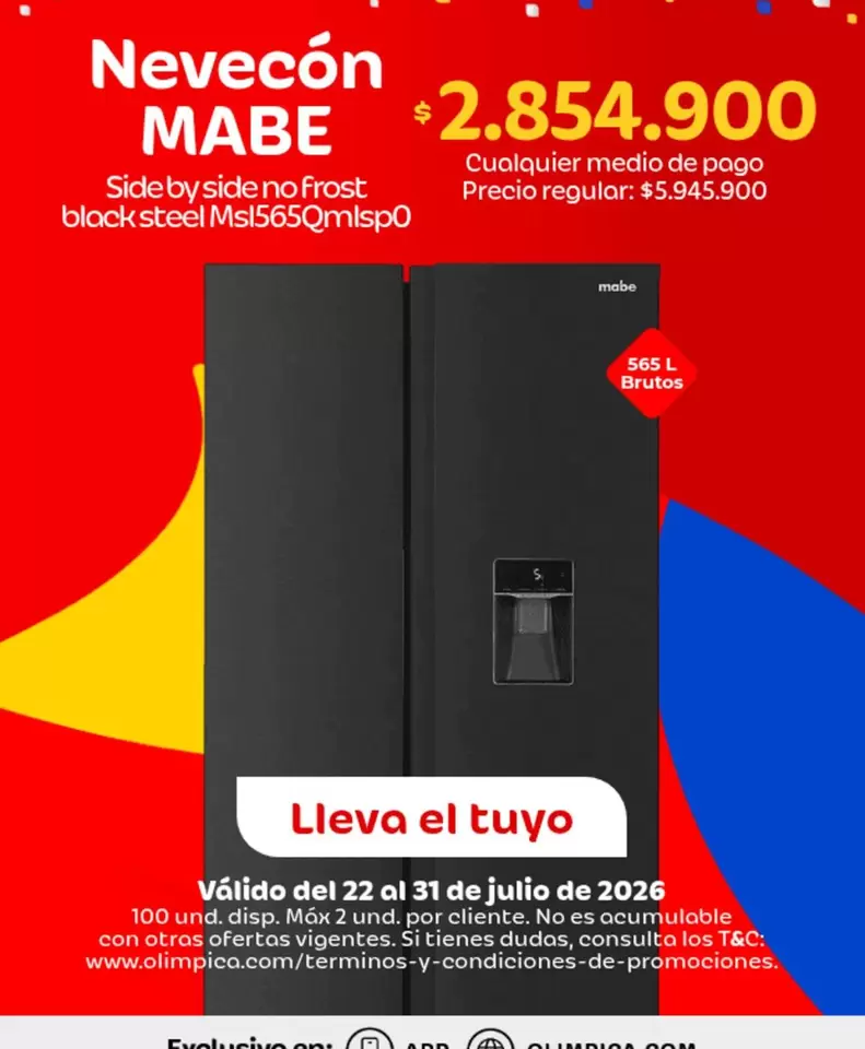 Mabe - Nevecón MABE Side by side no frost black steel Msi565Qmispo