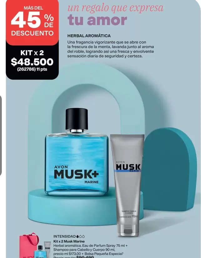 Avon - Herbal Aromática Musk+ Marine Kit x 2