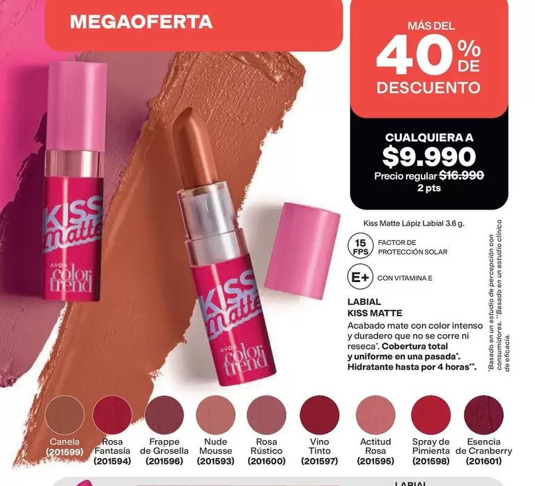 Avon - Labial Kiss Matte