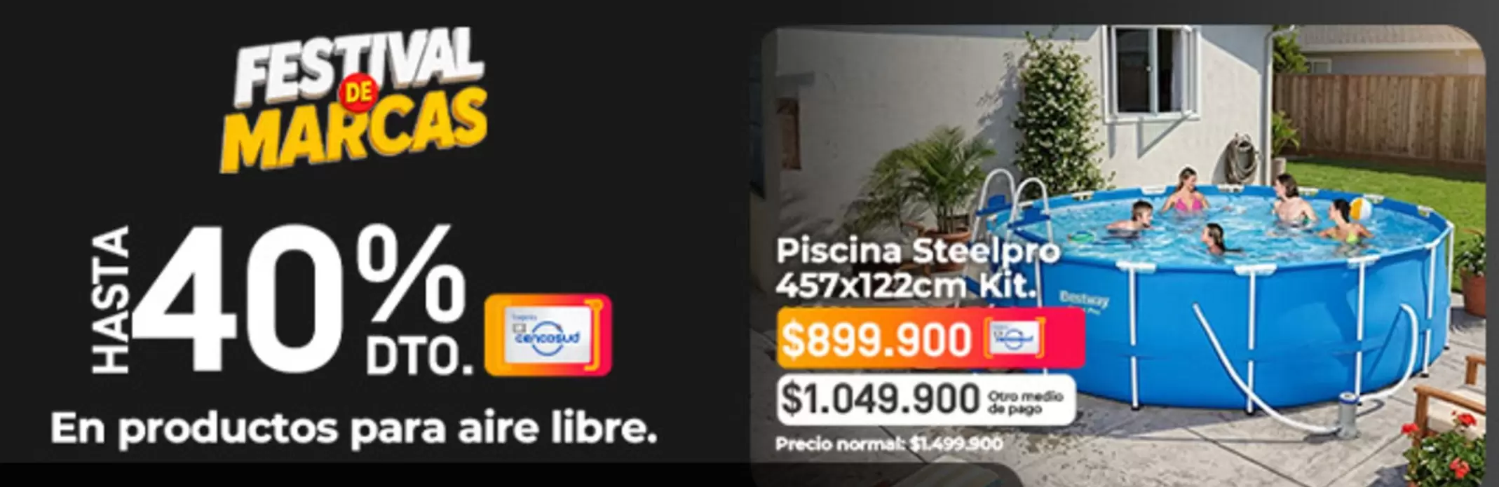 Festival - Piscina Steelpro 457x122cm Kit
