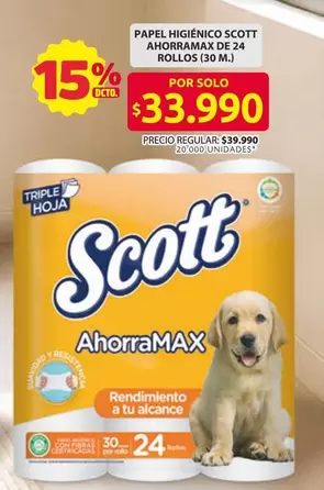Scott - PAPEL HIGIÉNICO AHORRAMAX DE 24 ROLLOS
