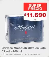 Cerveza Michelob Ultra en Lata