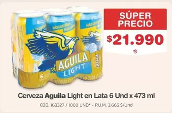 Mas - Cerveza Light en Lata 6 Und x 473 ml