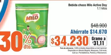 Milo - Bebida choco Active Doy