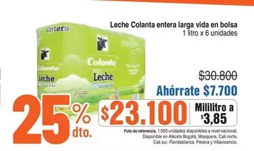 Colanta - Leche entera larga vida en bolsa