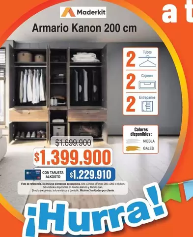 Maderkit - Armario Kanon 200 cm