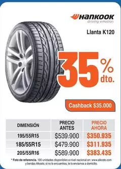 hankook - Llanta K120