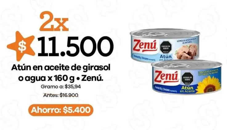 Zenú - Atún en aceite de girasol o agua