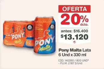 Pony -  Malta Lata 6 Und x 330 ml