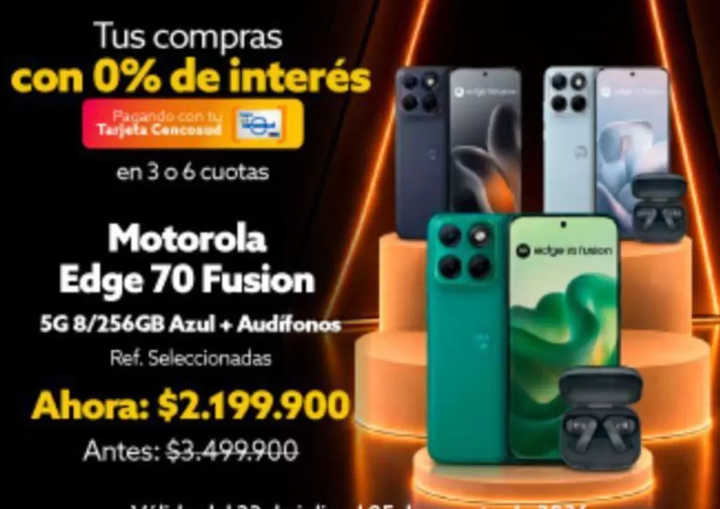Motorola - Edge 70 Fusion 5G 8/256GB Azul + Audifonos