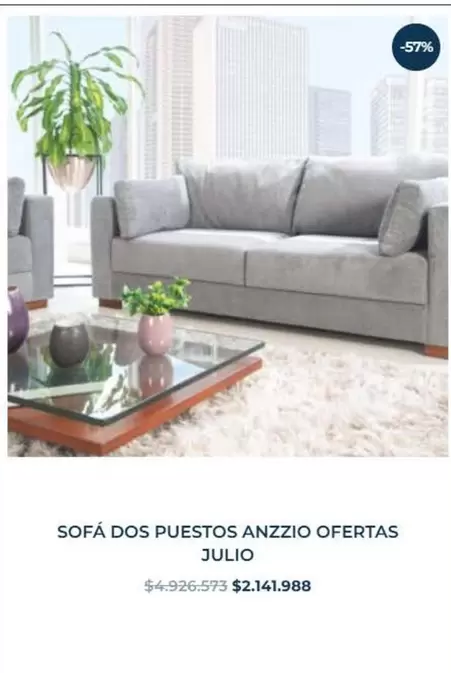 SOFÁ DOS PUESTOS ANZIO