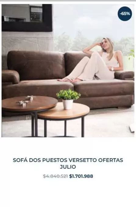 SOFÁ DOS PUESTOS VERSETTO