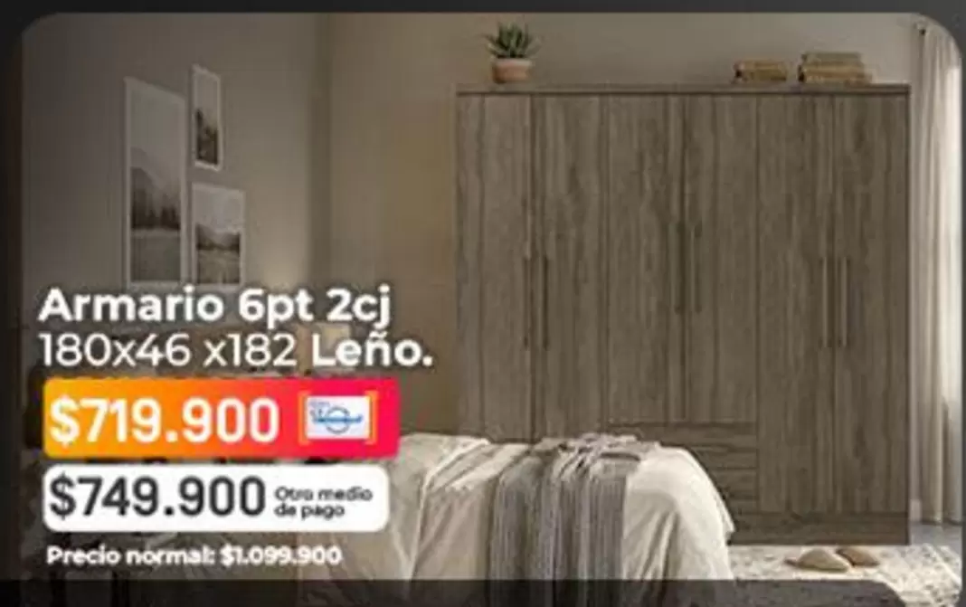 Pago - Armario 6pt 2cj 180x46 x182