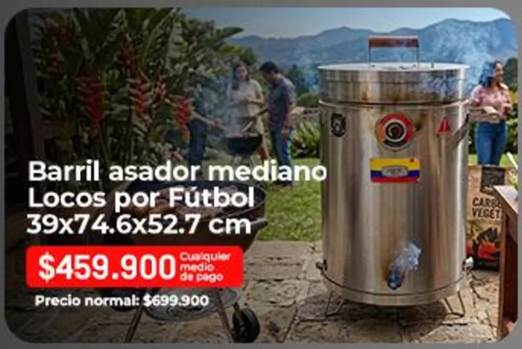 Pago - Barril asador mediano Locos por Fútbol 39x74.6x52.7 cm