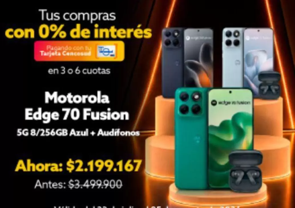 Motorola - Edge 70 Fusion 5G 8/256GB Azul + Audifonos