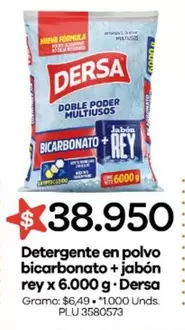 Dersa - Detergente en polvo bicarbonato + jabón rey x 6.000 g
