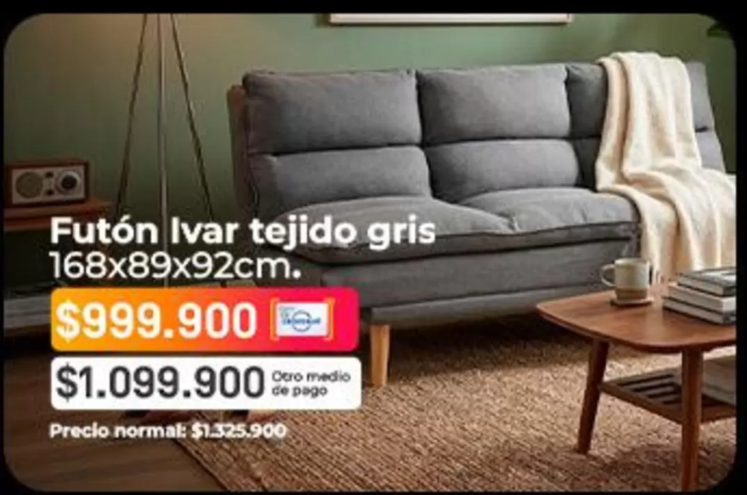 Futón Ivar tejido gris