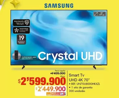 Samsung - Smart Tv UHD 4K 70" UN70U8000HKXZL