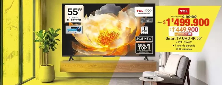 TCL - Smart TV UHD 4K 55" 55V6C