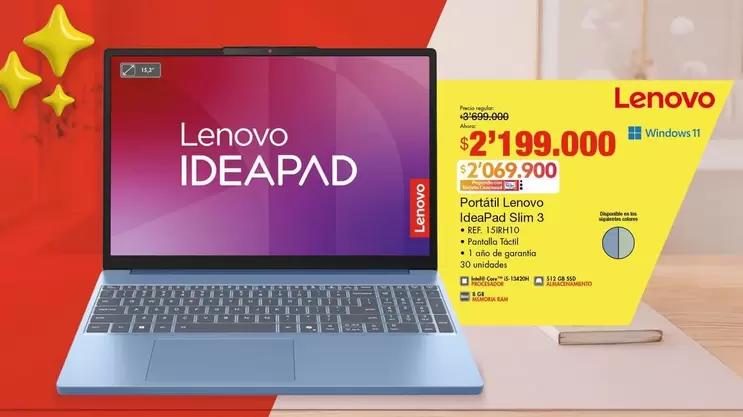Lenovo - Portátil IdeaPad Slim 3 15IRH10