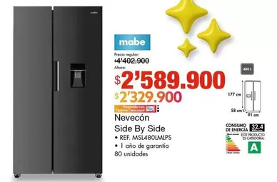 Mabe - Nevecón Side By Side MSL480LMLPS