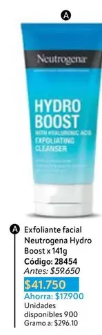 Neutrogena - Exfoliante facial Hydro Boost x 141g Código: 28454