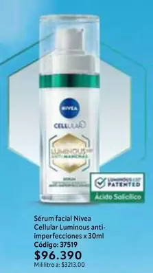 Nivea - Cellular Luminous anti-imperfecciones x 30ml Código: 37519