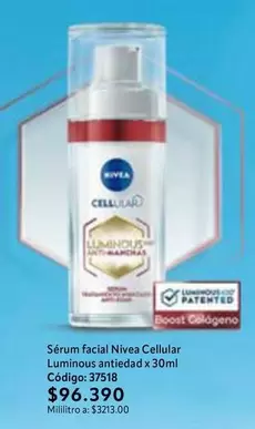 Nivea - Sérum facial antiedad x 30ml Código: 37518