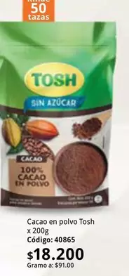 Tosh - Cacao en polvo