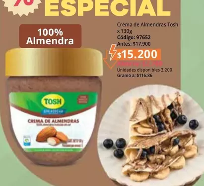 Tosh - Crema de Almendras x 130g Código: 97652