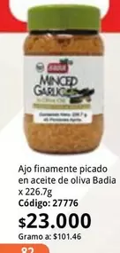 Badia - Ajo finamente picado en aceite de oliva x 226.7g Código: 27776