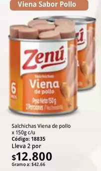 Zenú - Salchichas Viena de pollo