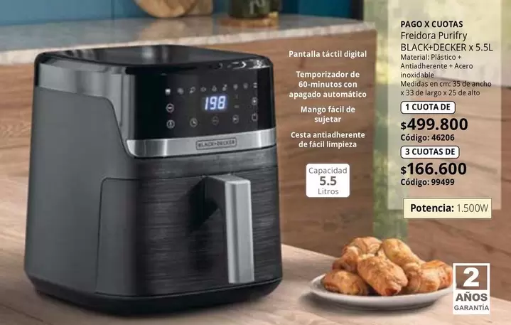 Black & Decker - Freidora Purify BLACK+DECKER