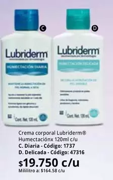Lubriderm - Crema corporal Humectación Diaria / Delicada 120ml c/u
