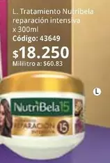 NutriBela - L. Tratamiento Nutribela reparaci
uevo
intensiva x 300ml C
uevodigo: 43649