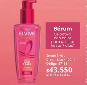 Elvive - Sérum Dream Liso x 100ml