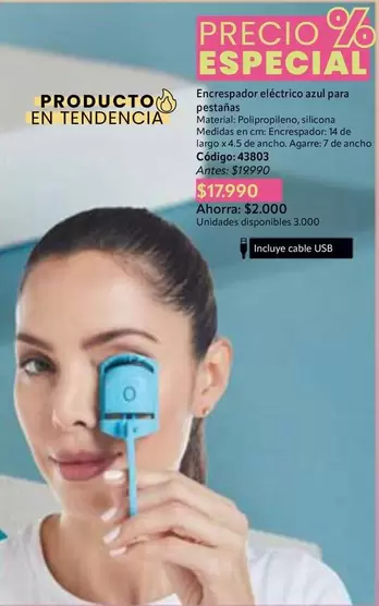 especial - Rizador de pestañas eléctrico azul