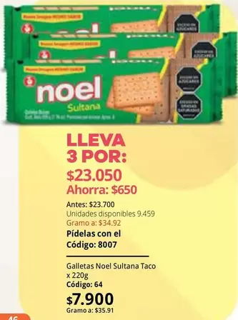 Noel - Galletas Sultana Taco