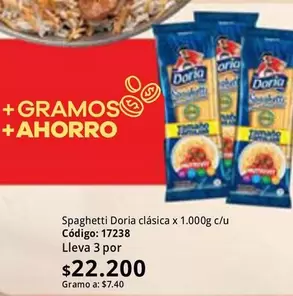 Doria - Spaghetti clásica x 1.000g c/u