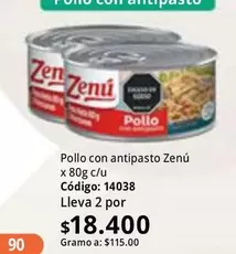 Zenú - Pollo con antipasto