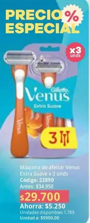 especial - Máquina de afeitar Venus Extra Suave x3