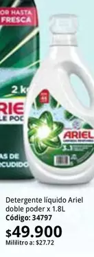 Ariel - Detergente liquido doble poder x 1.8L Código: 34797