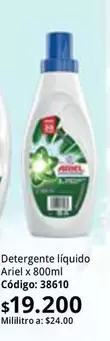 Ariel - Detergente líquido  x 800ml Código: 38610