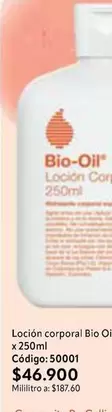 Bio Oil - Loción corporal  x 250ml Código: 50001