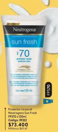 Neutrogena - Protector corporal Sun Fresh FPS70