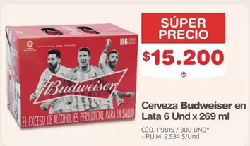 Budweiser - Cerveza en Lata