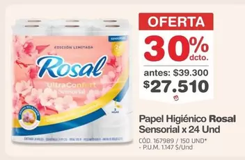 Rosal - Papel Higi0990nico Sensorial x 24 Und