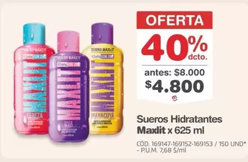 Sueros Hidratantes Maxdit x 625 ml