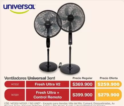 Universal - Ventiladores  3en1